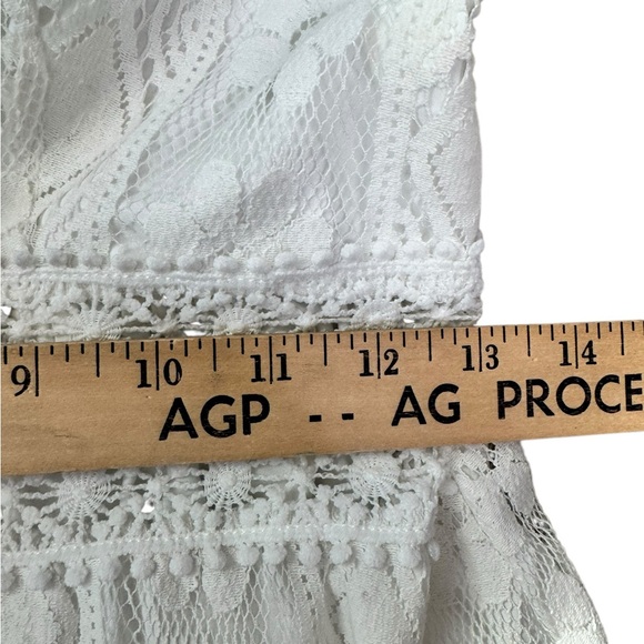 Boho Lace Midi Dress Ivory Crochet Tassel Pom Pom Cottagecore Festival Beach - Picture 5 of 7